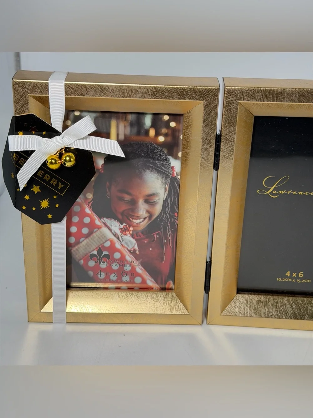 Lawrence Frames 4x6 Hinged Triple Picture Frame – Burnished Gold
